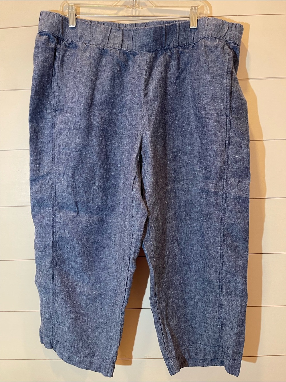 J. Jill Pure Jill Linen Chambray Blue Casual Linen Pants Women’s Size 2X